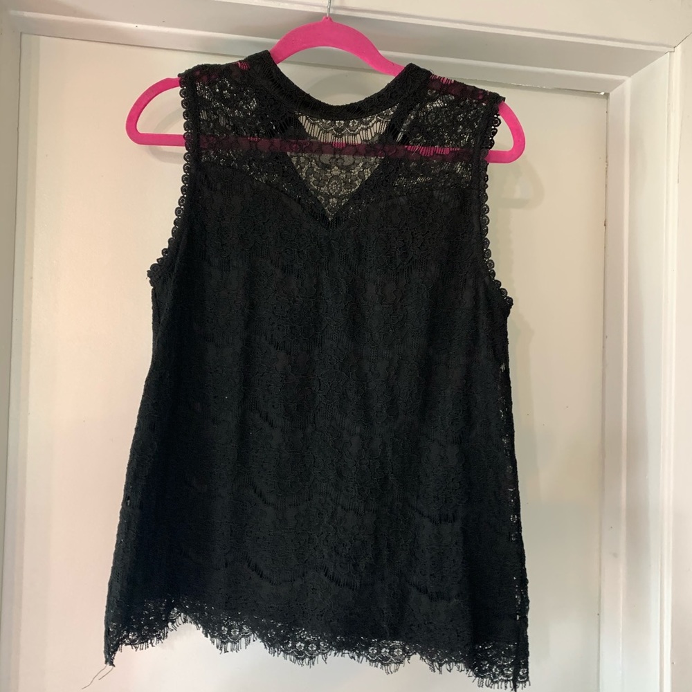 Black lace tank